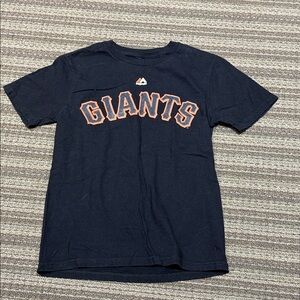 Kids Black Short Sleeve Tee with Orange Giants Logo